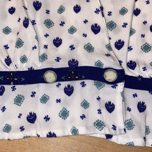 ⭐️ HP FREE PEOPLE Where We Roam Faux Wrap Cropped Printed Blouse - Picture 5 of 13